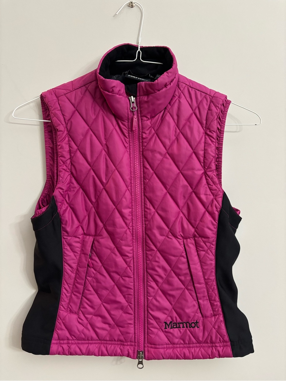 Marmot Quilted Magenta and Black Sleeveless Vest